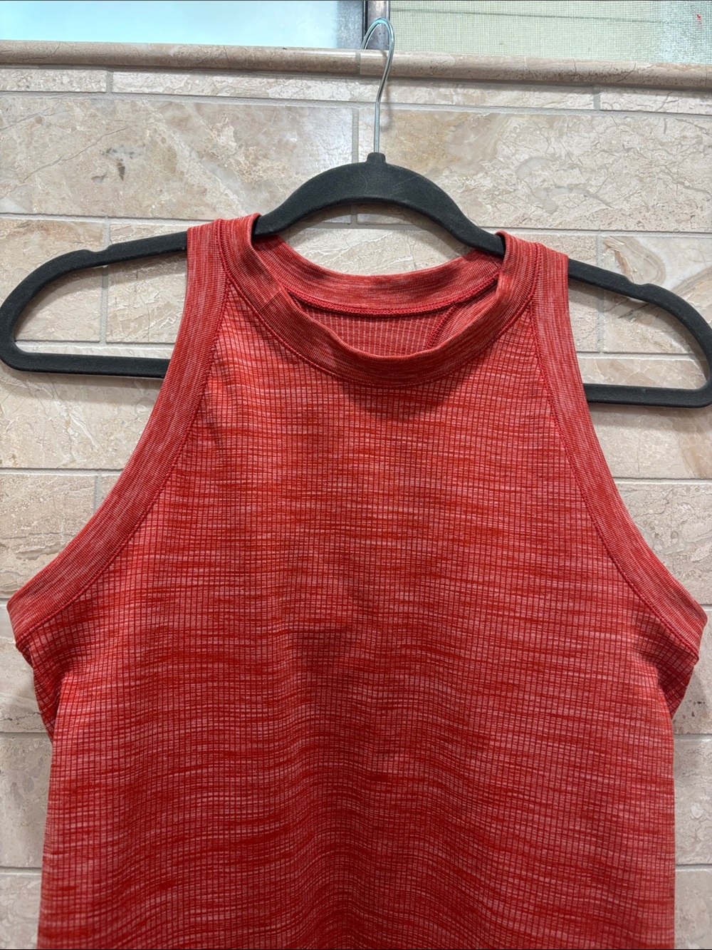 Athleta Red Ribbed High-Neck Racerback Tank - Picture 2 of 6